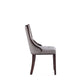Manhattan Comfort Fifth Avenue Faux Leather Gray & Walnut Dining Chairs In A Set Of 4