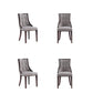 Manhattan Comfort Fifth Avenue Faux Leather Gray & Walnut Dining Chairs In A Set Of 4