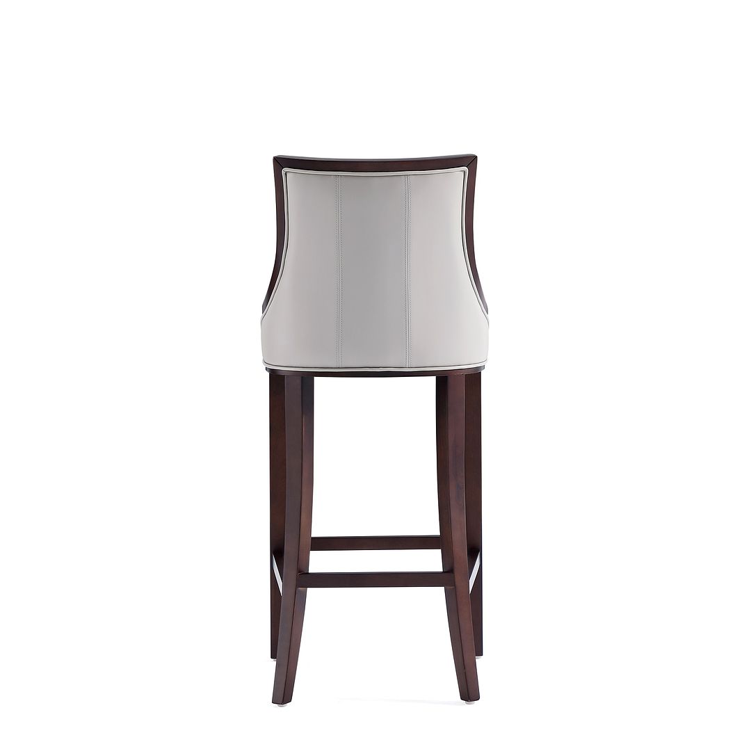 Manhattan Comfort Fifth Avenue Faux Leather Light Gray Barstools In A Set Of 2