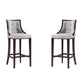 Manhattan Comfort Fifth Avenue Faux Leather Light Gray Barstools In A Set Of 2