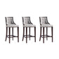 Manhattan Comfort Fifth Avenue Faux Leather Light Gray Barstools In A Set Of 3