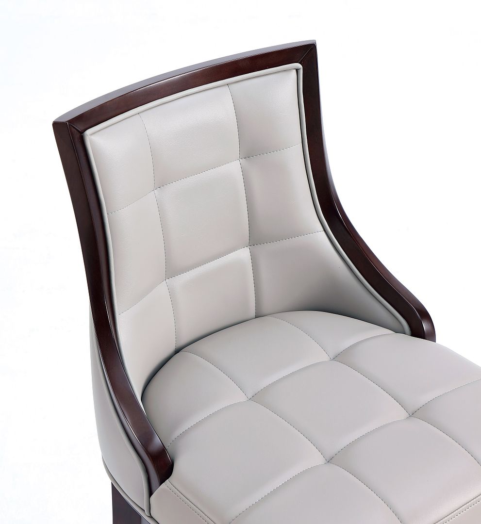 Manhattan Comfort Fifth Avenue Faux Leather Light Gray Counter Stool In A Set Of 2