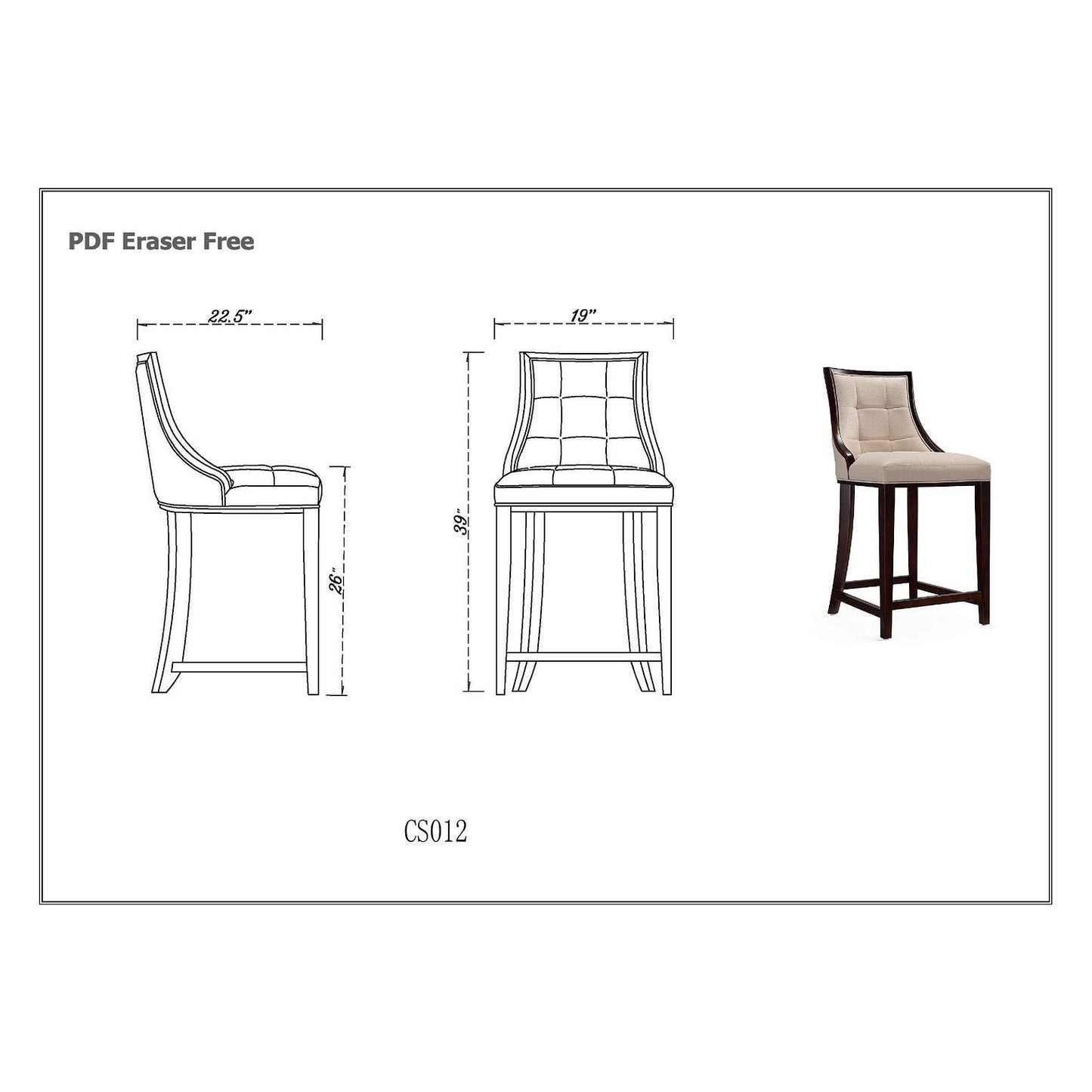 Manhattan Comfort Fifth Avenue Faux Leather Light Gray Counter Stool In A Set Of 3