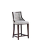 Manhattan Comfort Fifth Avenue Faux Leather Light Gray Counter Stool In A Set Of 3