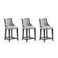 Manhattan Comfort Fifth Avenue Faux Leather Light Gray Counter Stool In A Set Of 3