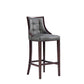 Manhattan Comfort Fifth Avenue Faux Leather Pebble Gray Barstools In A Set Of 2