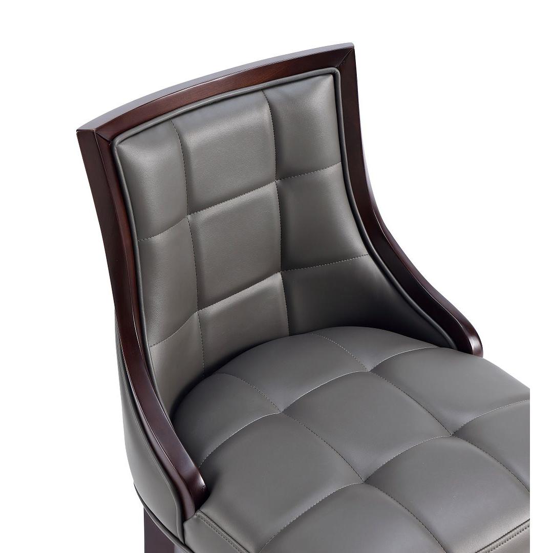 Manhattan Comfort Fifth Avenue Faux Leather Pebble Gray Barstools In A Set Of 2