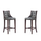 Manhattan Comfort Fifth Avenue Faux Leather Pebble Gray Barstools In A Set Of 2