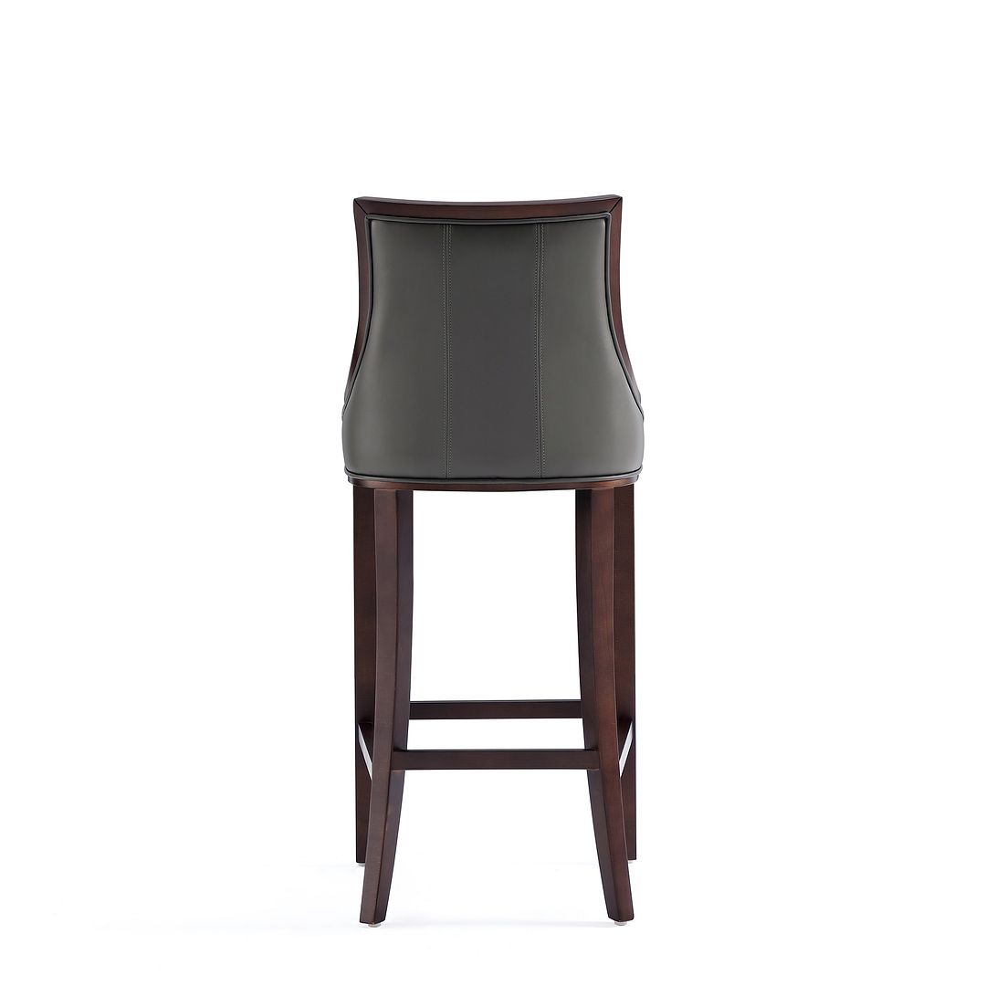 Manhattan Comfort Fifth Avenue Faux Leather Pebble Gray Barstools In A Set Of 3