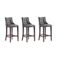 Manhattan Comfort Fifth Avenue Faux Leather Pebble Gray Barstools In A Set Of 3
