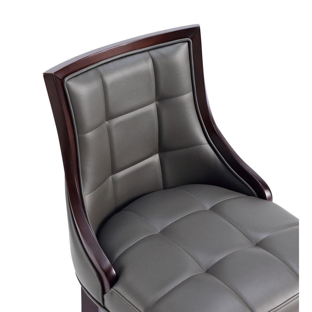 Manhattan Comfort Fifth Avenue Faux Leather Pebble Gray Counter Stool In A Set Of 2
