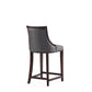 Manhattan Comfort Fifth Avenue Faux Leather Pebble Gray Counter Stool In A Set Of 2