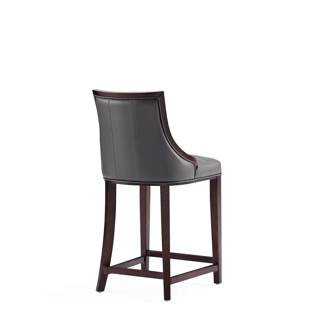 Manhattan Comfort Fifth Avenue Faux Leather Pebble Gray Counter Stool In A Set Of 2