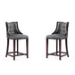 Manhattan Comfort Fifth Avenue Faux Leather Pebble Gray Counter Stool In A Set Of 2