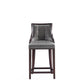 Manhattan Comfort Fifth Avenue Faux Leather Pebble Gray Counter Stool In A Set Of 3