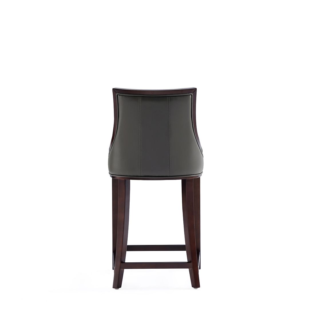 Manhattan Comfort Fifth Avenue Faux Leather Pebble Gray Counter Stool In A Set Of 3