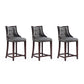 Manhattan Comfort Fifth Avenue Faux Leather Pebble Gray Counter Stool In A Set Of 3