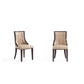 Manhattan Comfort Fifth Avenue Faux Leather Tan & Walnut Dining Chairs In A Set Of 2