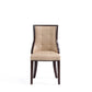 Manhattan Comfort Fifth Avenue Faux Leather Tan & Walnut Dining Chairs In A Set Of 4