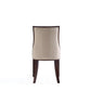 Manhattan Comfort Fifth Avenue Faux Leather Tan & Walnut Dining Chairs In A Set Of 4