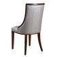 Manhattan Comfort Fifth Avenue Silver & Walnut Faux Leather Dining Chairs In A Set Of 2