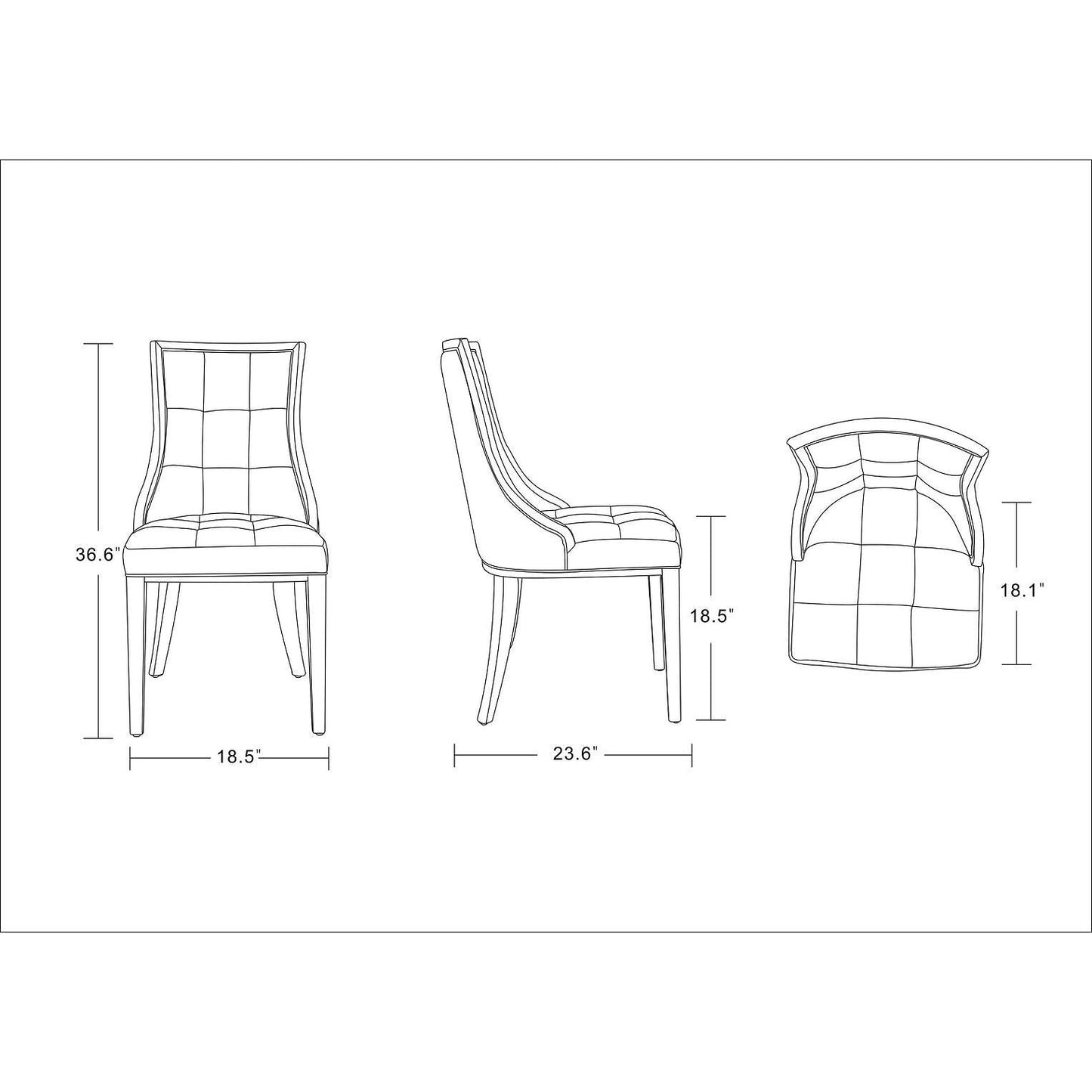 Manhattan Comfort Fifth Avenue Silver & Walnut Faux Leather Dining Chairs In A Set Of 2