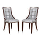 Manhattan Comfort Fifth Avenue Silver & Walnut Faux Leather Dining Chairs In A Set Of 2