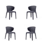 Manhattan Comfort Fifth Conrad Modern Woven Tweed Black Dining Chairs In A Set Of 4