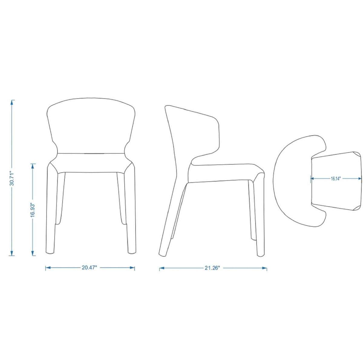 Manhattan Comfort Fifth Conrad Modern Woven Tweed Gray Dining Chairs In A Set Of 4