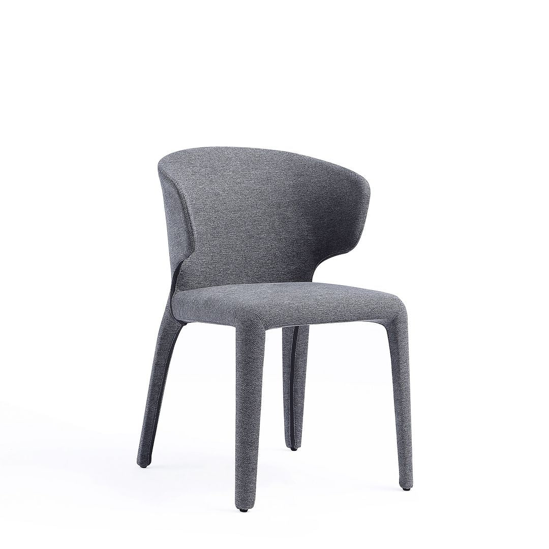 Manhattan Comfort Fifth Conrad Modern Woven Tweed Gray Dining Chairs In A Set Of 4