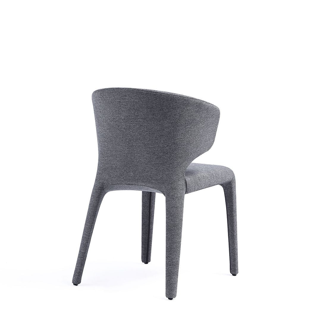 Manhattan Comfort Fifth Conrad Modern Woven Tweed Gray Dining Chairs In A Set Of 4