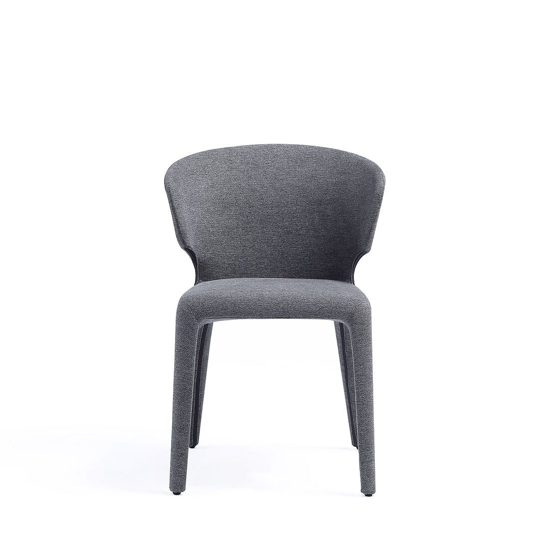 Manhattan Comfort Fifth Conrad Modern Woven Tweed Gray Dining Chairs In A Set Of 4