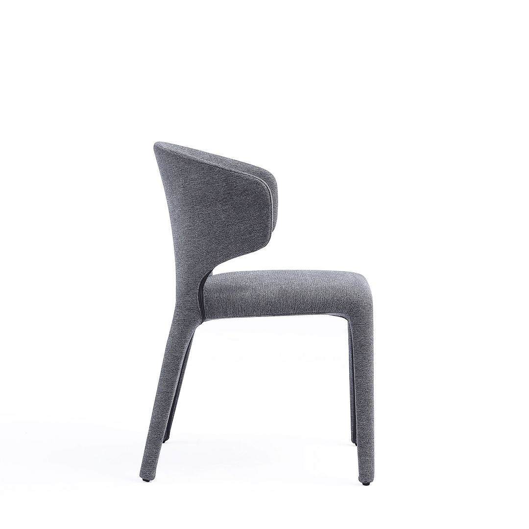 Manhattan Comfort Fifth Conrad Modern Woven Tweed Gray Dining Chairs In A Set Of 4