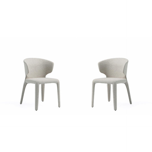 Manhattan Comfort Fifth Conrad Modern Woven Tweed Wheat Dining Chairs In A Set Of 2
