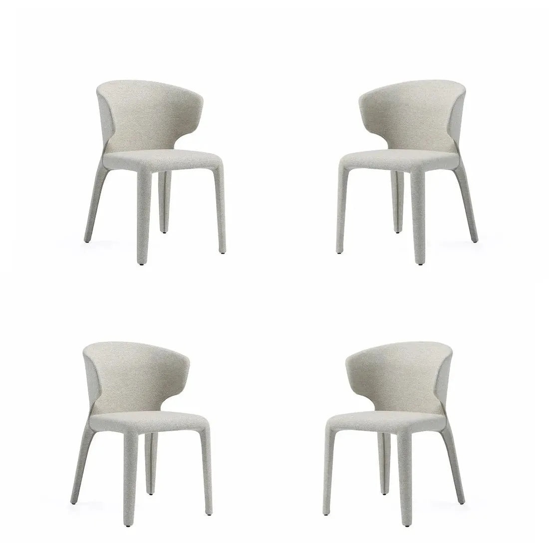 Manhattan Comfort Fifth Conrad Modern Woven Tweed Wheat Dining Chairs In A Set Of 4