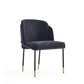 Manhattan Comfort Flor Fabric Black Dining Chair In A Set Of 2