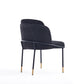 Manhattan Comfort Flor Fabric Black Dining Chair In A Set Of 2