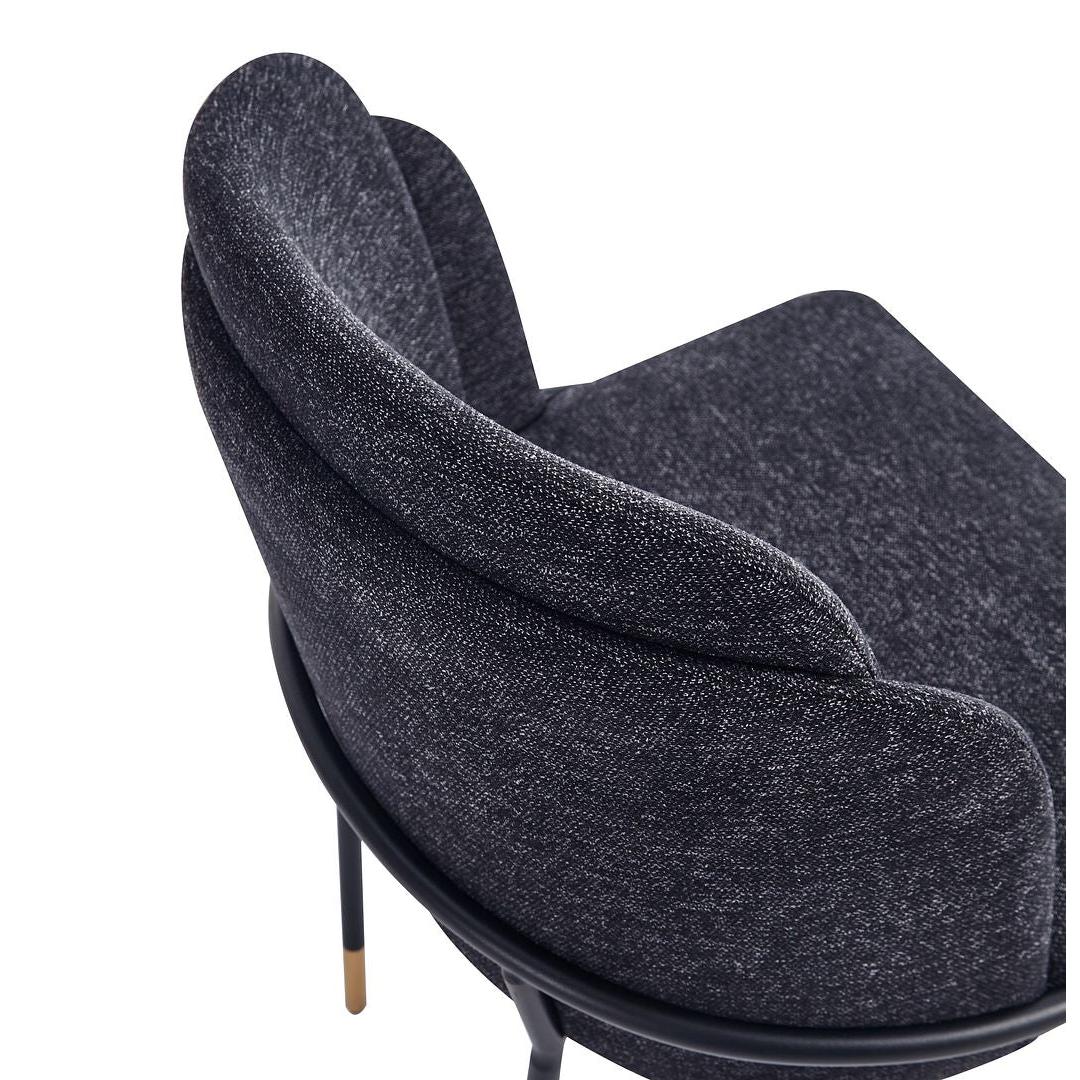 Manhattan Comfort Flor Fabric Dining Chair In Black
