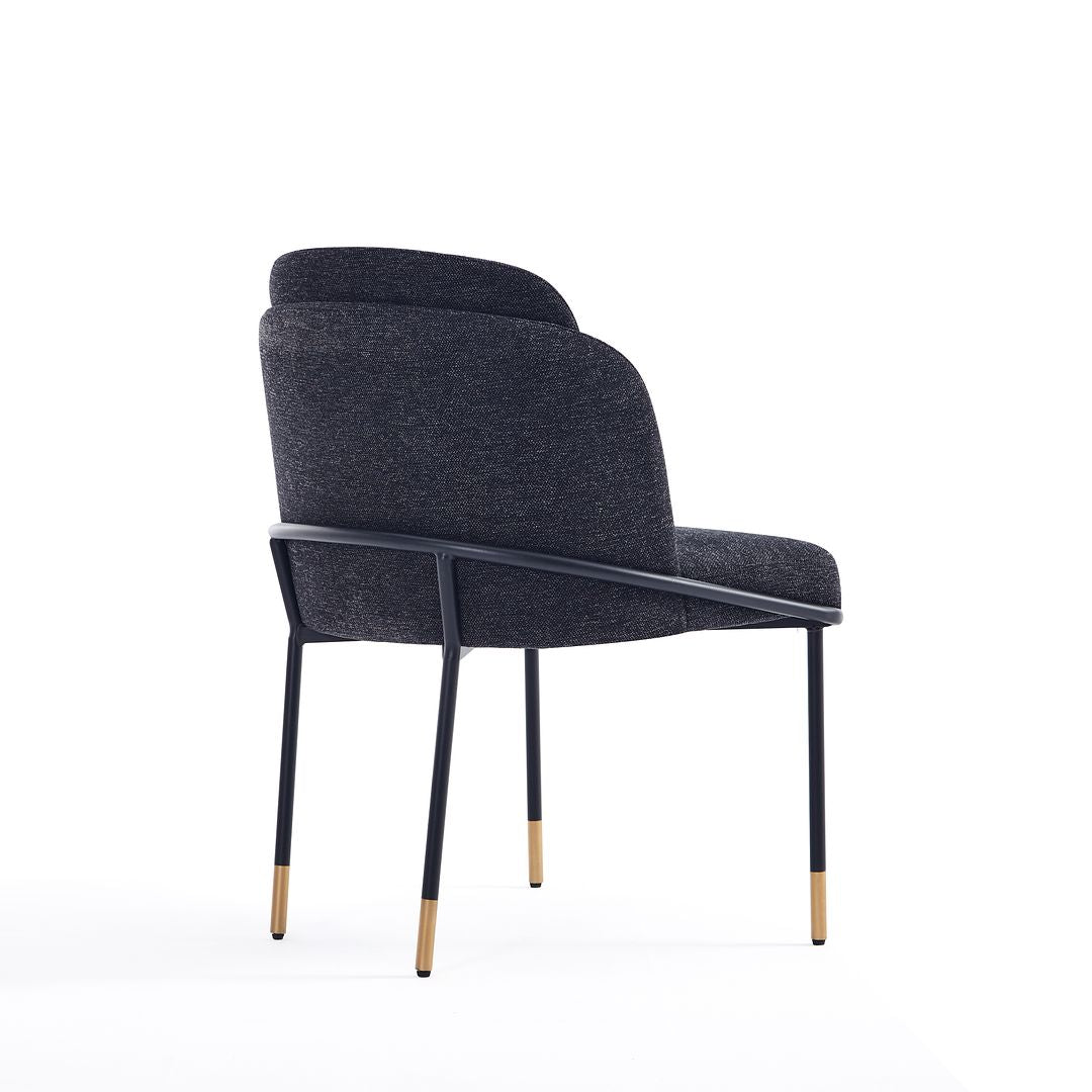 Manhattan Comfort Flor Fabric Dining Chair In Black