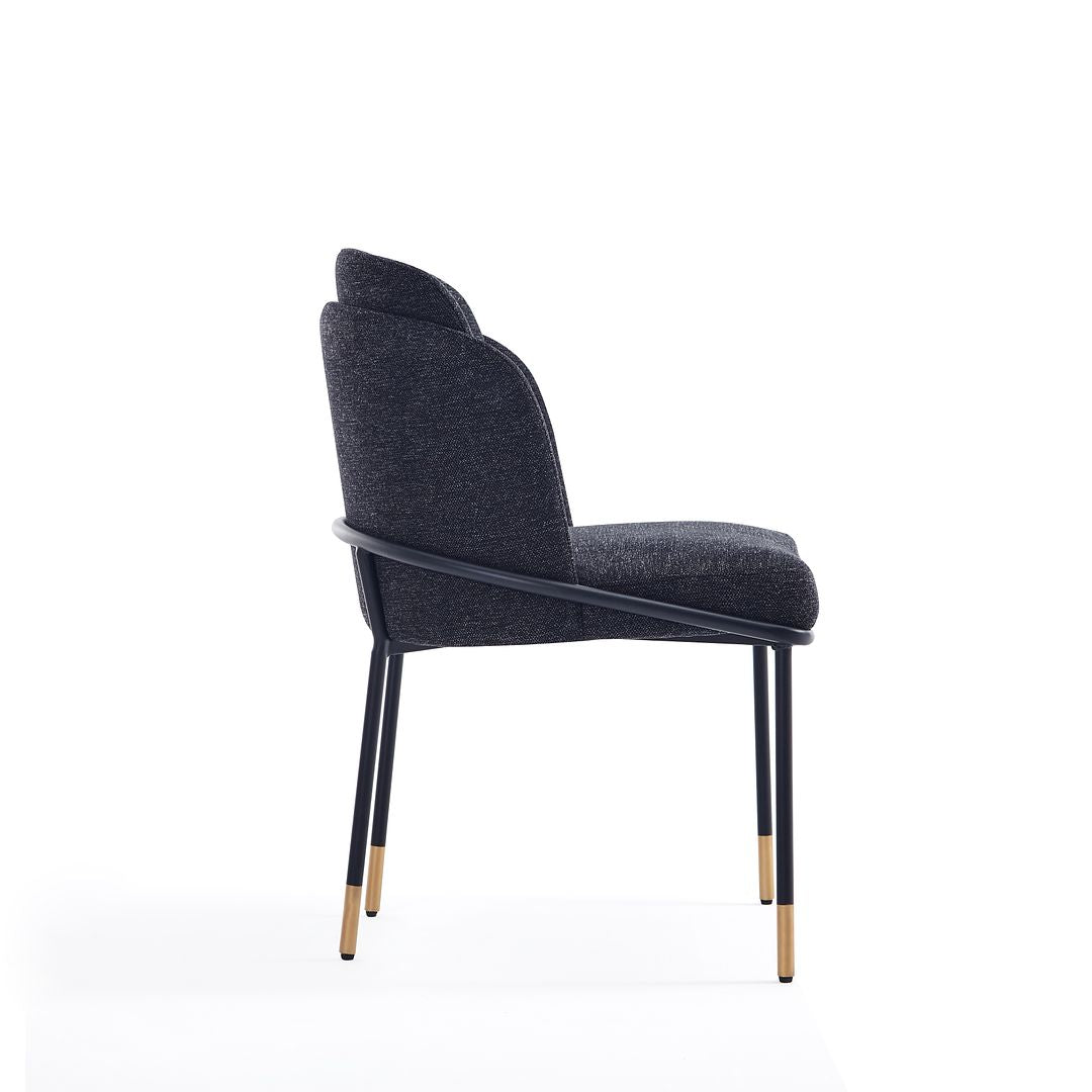Manhattan Comfort Flor Fabric Dining Chair In Black