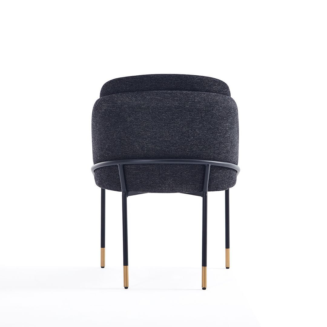 Manhattan Comfort Flor Fabric Dining Chair In Black