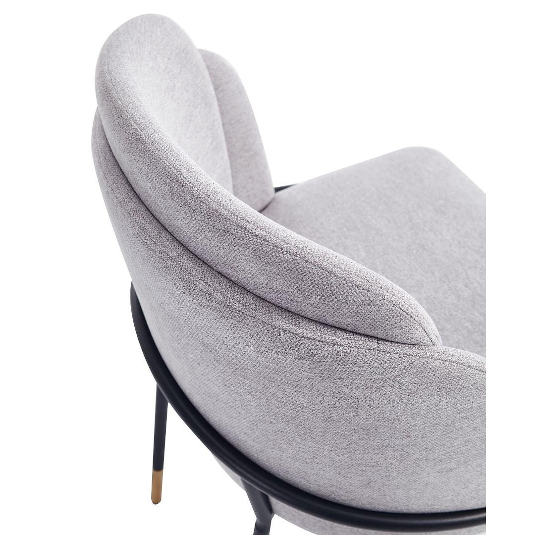 Manhattan Comfort Flor Fabric Dining Chair In Gray