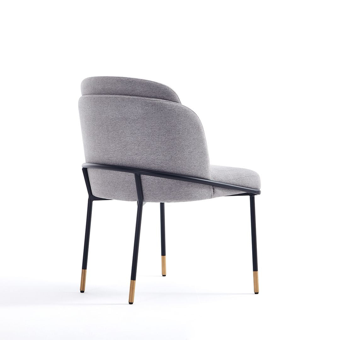 Manhattan Comfort Flor Fabric Dining Chair In Gray