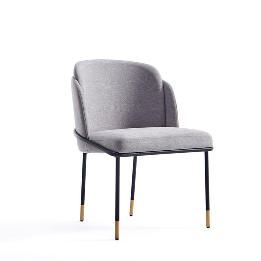 Manhattan Comfort Flor Fabric Dining Chair In Gray