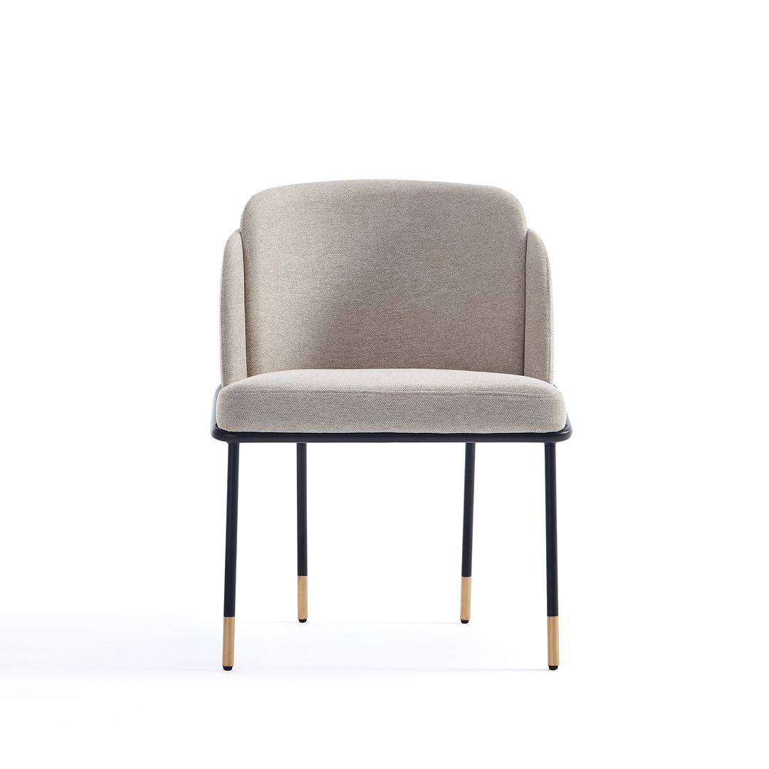 Manhattan Comfort Flor Fabric Dining Chair In Wheat