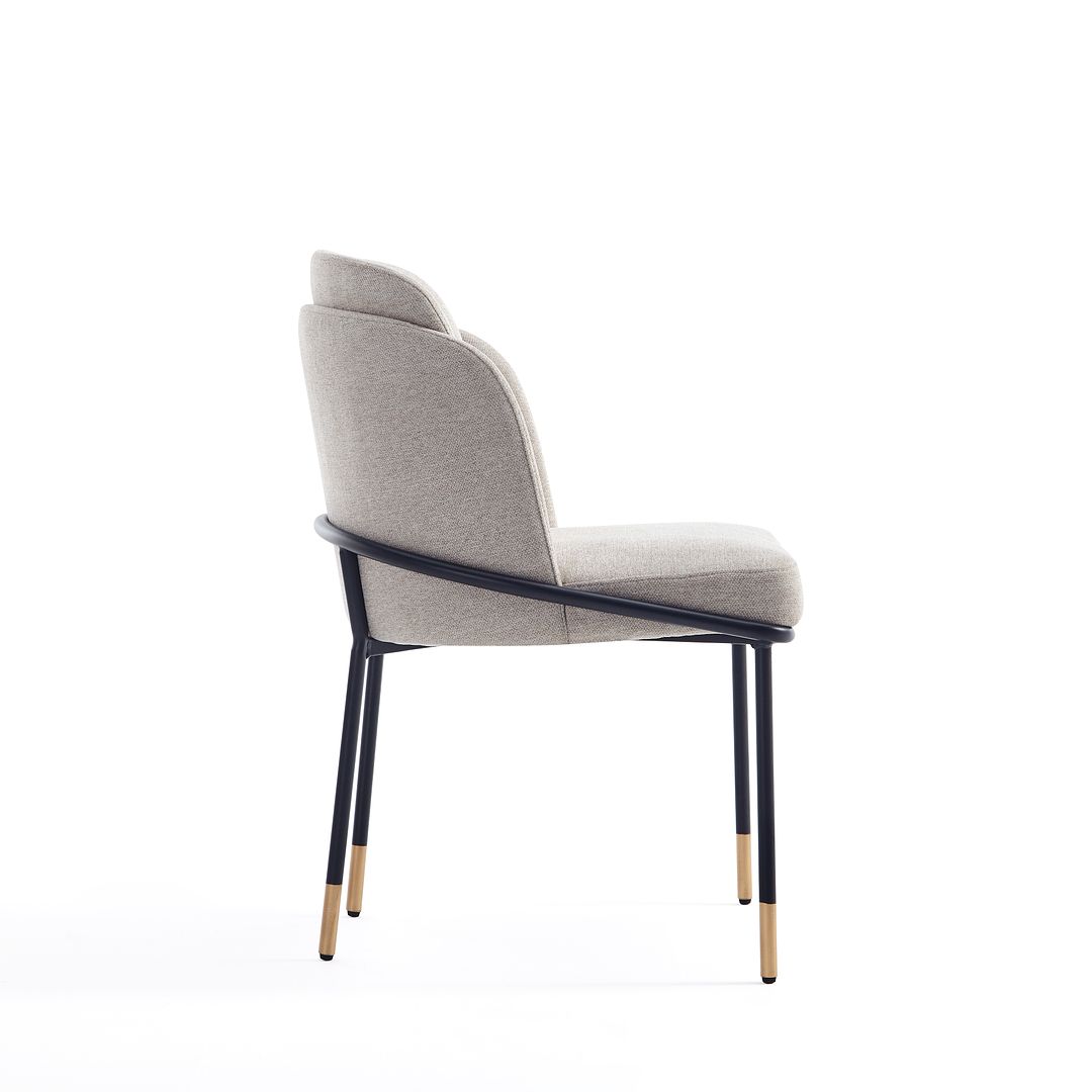 Manhattan Comfort Flor Fabric Dining Chair In Wheat