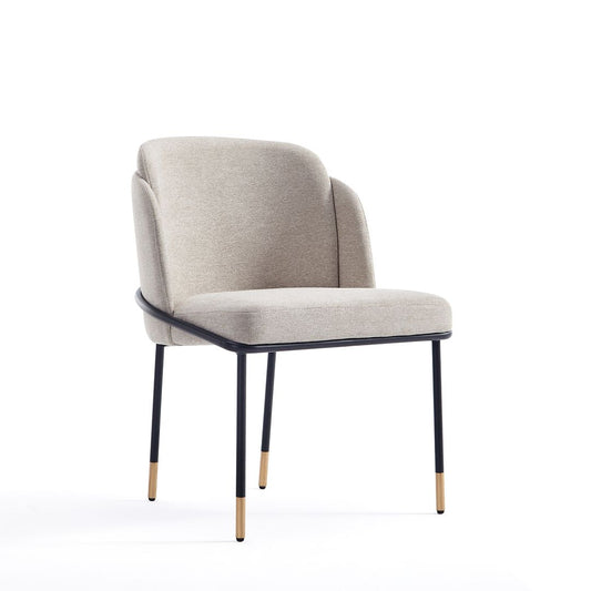 Manhattan Comfort Flor Fabric Dining Chair In Wheat