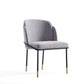 Manhattan Comfort Flor Fabric Gray Dining Chair In A Set Of 2