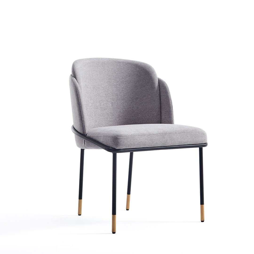 Manhattan Comfort Flor Fabric Gray Dining Chair In A Set Of 2