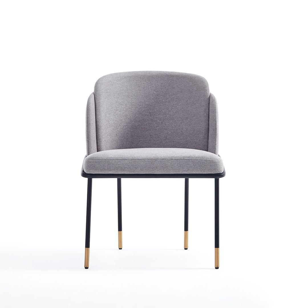 Manhattan Comfort Flor Fabric Gray Dining Chair In A Set Of 2